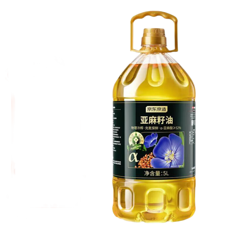 京东京 造亚麻籽油5L*1桶 物理冷榨 α亚麻酸大于52﹪ 74.91元