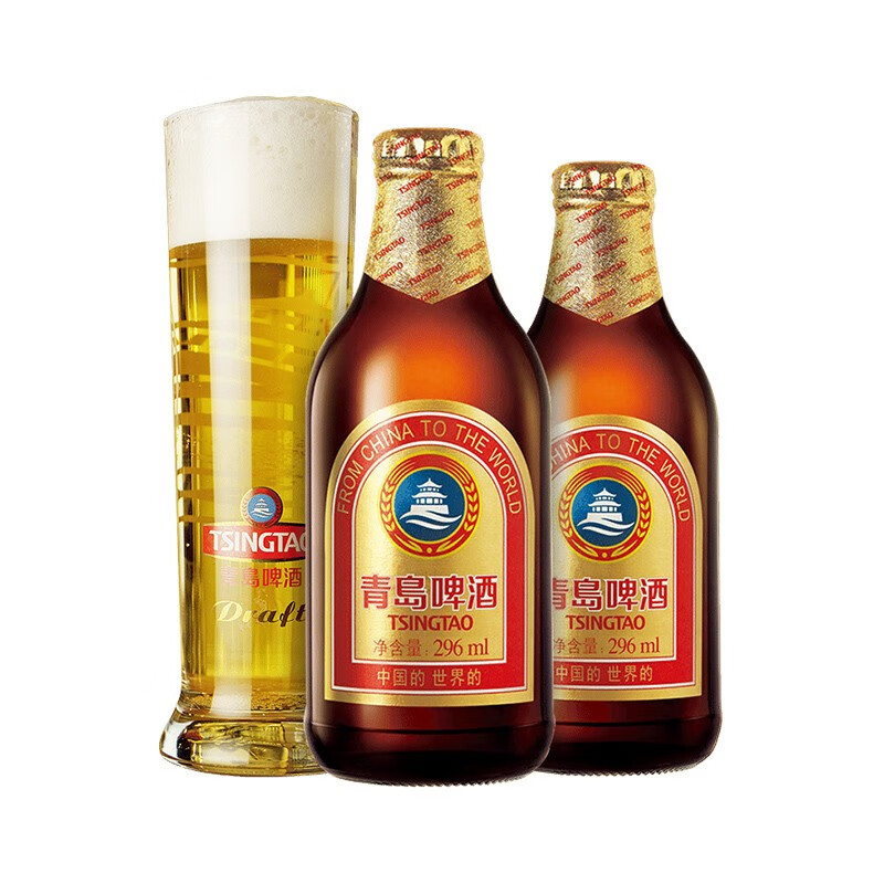 青島啤酒 TSINGTAO 精釀小棕金296mL*48瓶/2箱裝 贈千禧500ml*12罐 177.27元