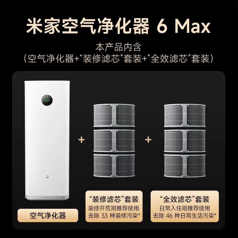米家 6Pro AC-M38-SC 家用空气净化器 1399.1元 - 线报酷