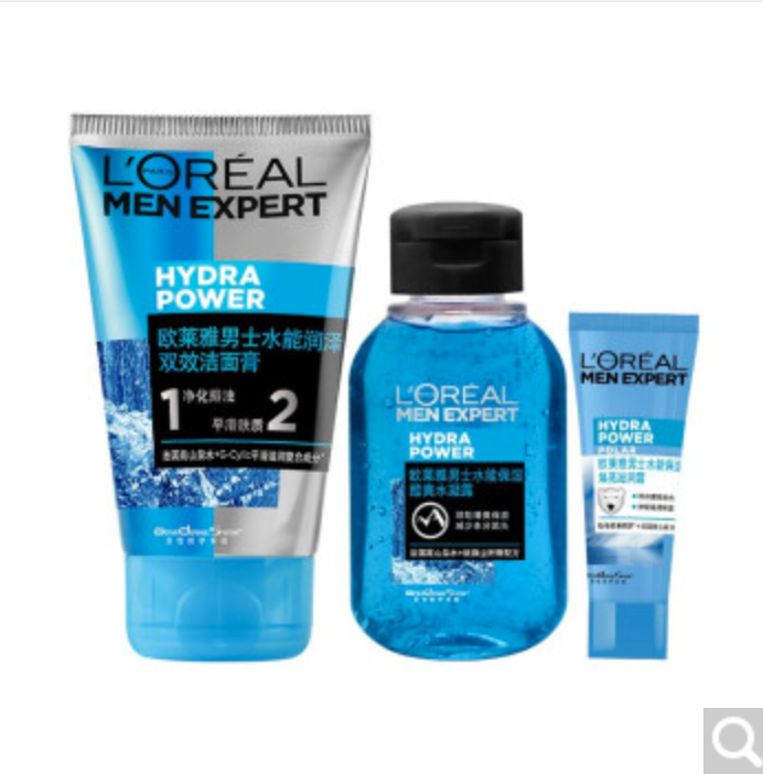 L'OREAL PARIS 欧莱雅男士水能保湿（洁面50+水50+乳22） 29.9元