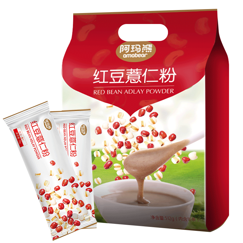 首购、试用：阿玛熊 红豆薏仁粉480g（32g*15条） 14.9元