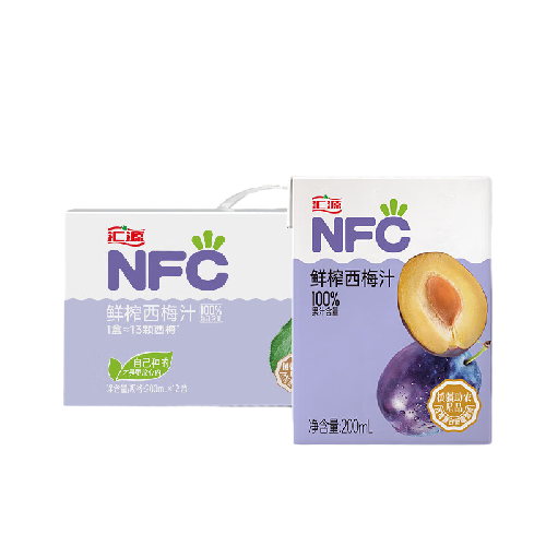 汇源 100%NFC西梅汁200ml*12盒纯果汁无添加整箱饮料果蔬汁礼盒 38.92元（需用券）