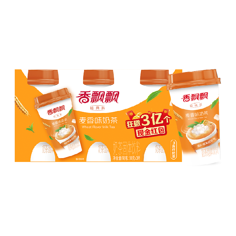 香飘飘 椰果奶茶 麦香味 260g 3连杯 ￥6.98