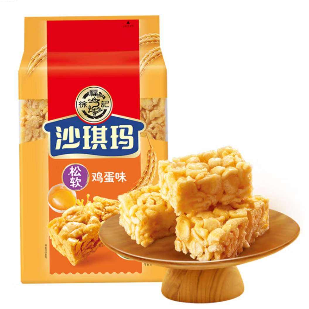 PLUS会员:徐福记 经典鸡蛋沙琪玛 传统蛋糕526g/袋 19.57元（合9.79元/件）