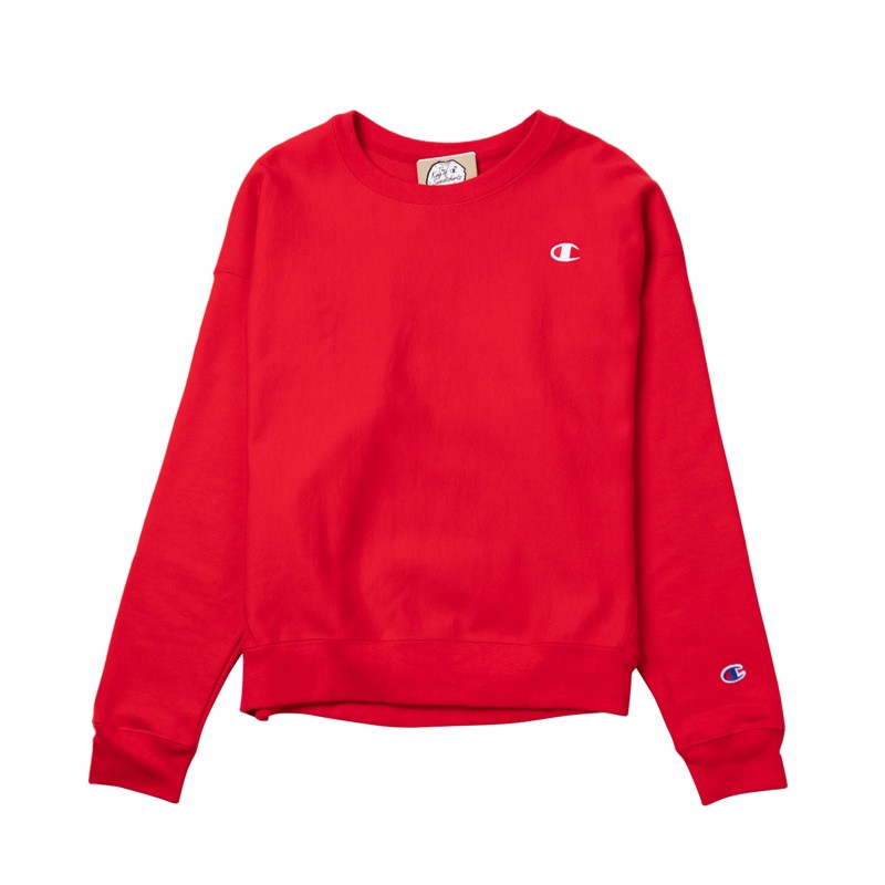 Champion 冠军 新年红色百搭刺绣小标加绒长袖套头卫衣 116.75元（需买2件，共2