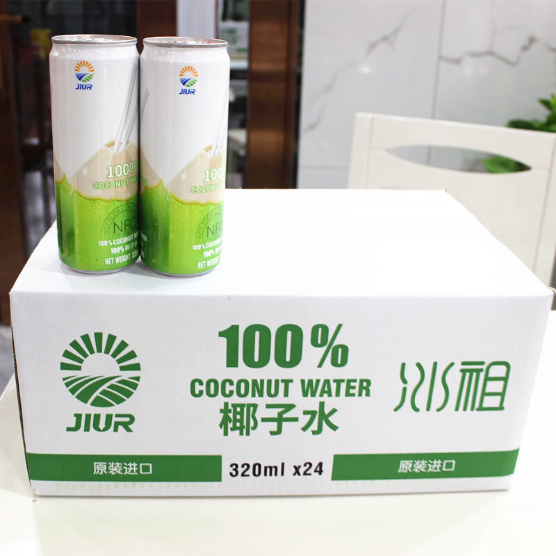 JIUR 椰子水冰祖椰子汁NFC纯果汁饮料越南进口网红饮料易拉罐装 100%椰子水整