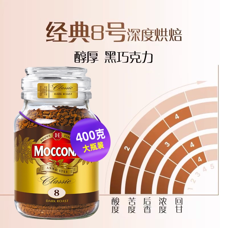 摩可纳 深度无蔗糖提神速溶黑咖啡冻干咖啡粉400克 109.68元(需用券)