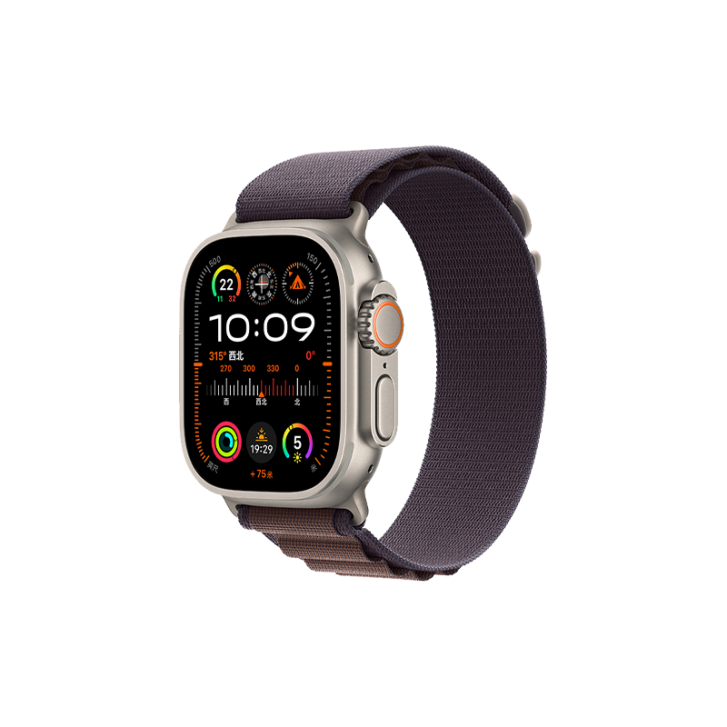 Apple/苹果 Watch Ultra2 智能手表GPS 蜂窝款49毫米钛金属表壳靛蓝色高山回环式表带中号MRFF3CH/A 4155.01元
