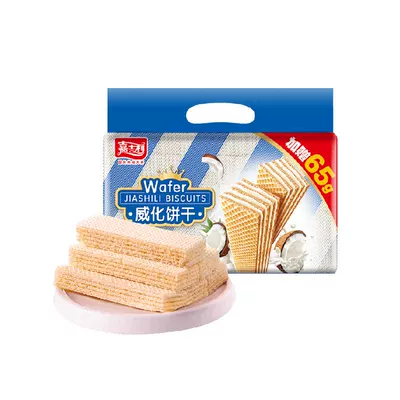 嘉士利 椰子味威化饼干 456g 儿童零食 早餐代餐 7.6元+0.29元淘金币