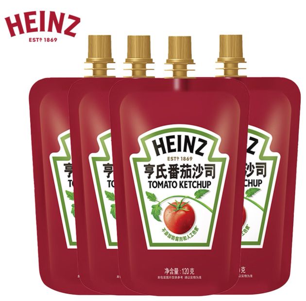Heinz 亨氏 番茄酱 番茄沙司 120g*4袋装 卡夫亨氏出品 7.26元