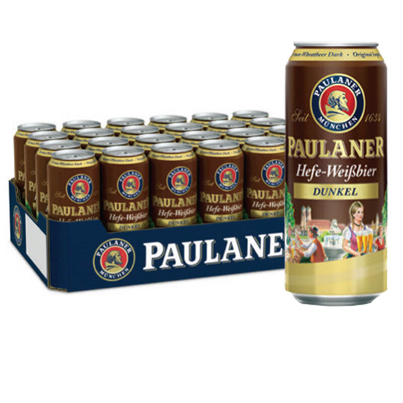 PAULANER 保拉纳 柏龙 小麦浓色（黑）啤酒 500ml*24听 德国进口 165.91元（需用券