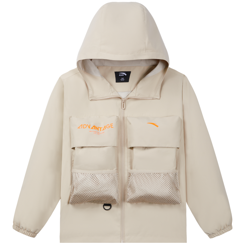 安踏 小软壳工装外套 三防男童外套薄绒中大童梭织外套风衣秋装安踏童装 5