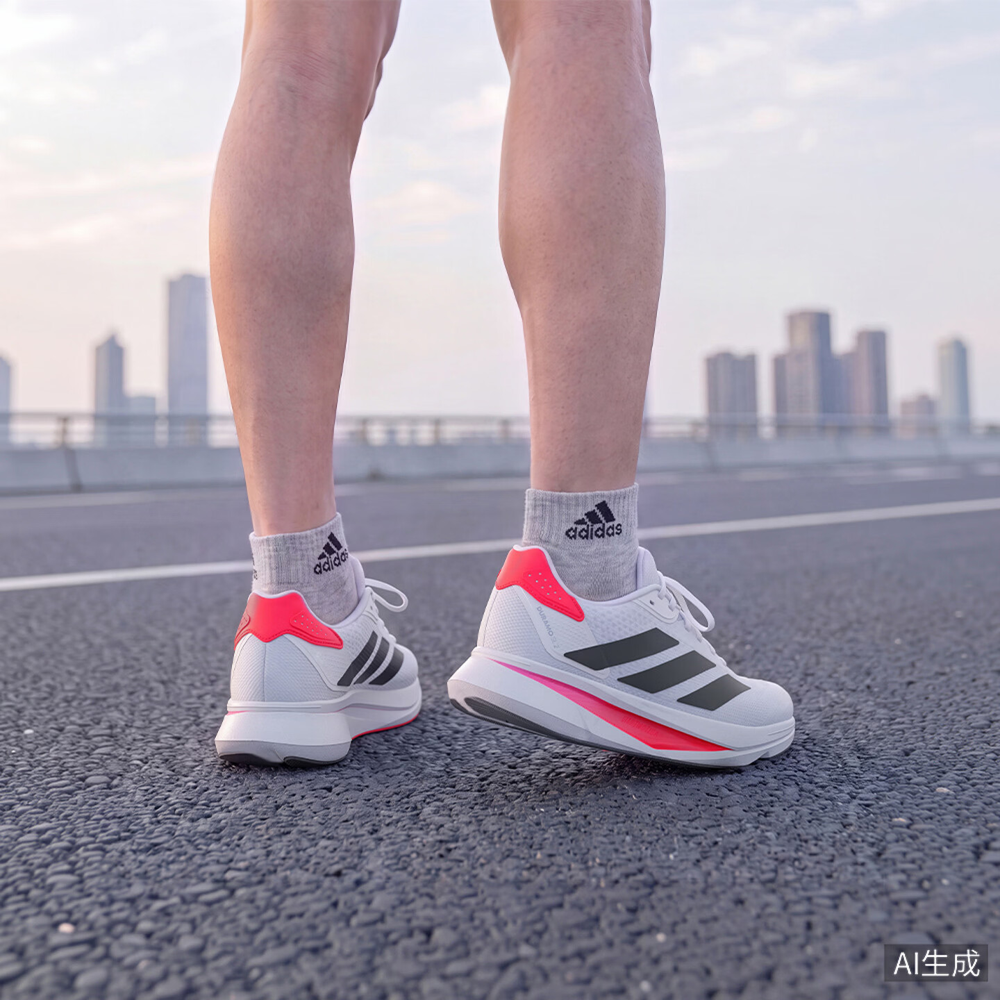 阿迪达斯 DURAMO SL2超轻缓震 白/黑色/亮红 42码 跑步鞋 268元 - 线报酷