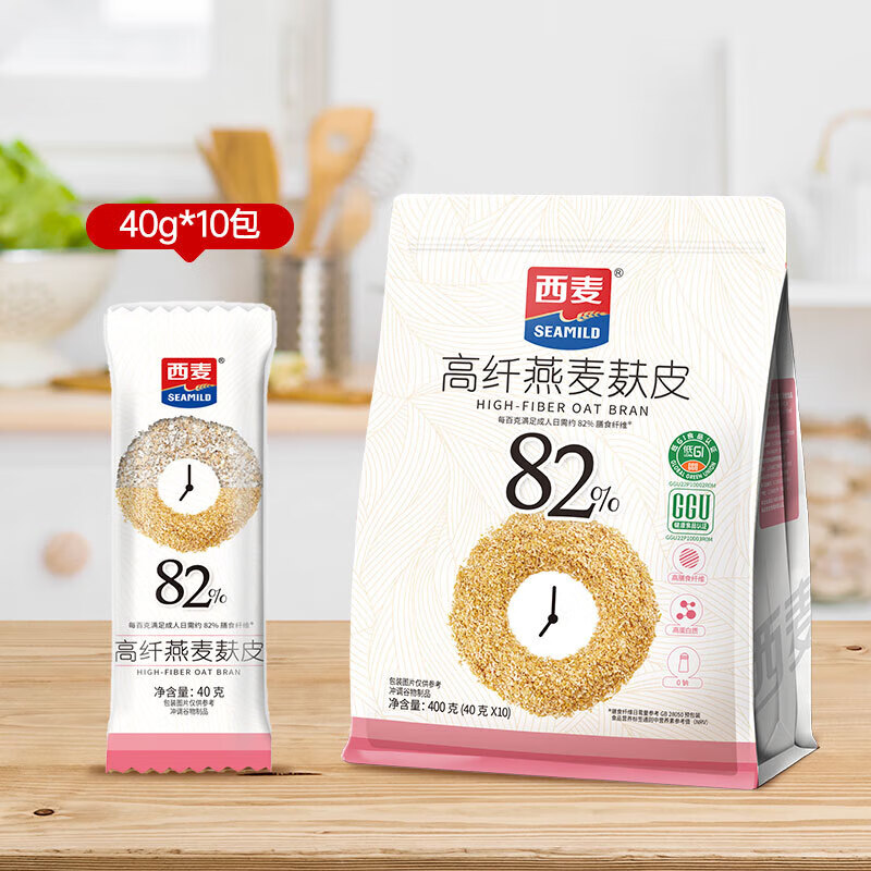 西麦 高纤燕麦麸皮400g 独立包装燕麦片低GI营养代餐膳食纤维 28.2元（需用券