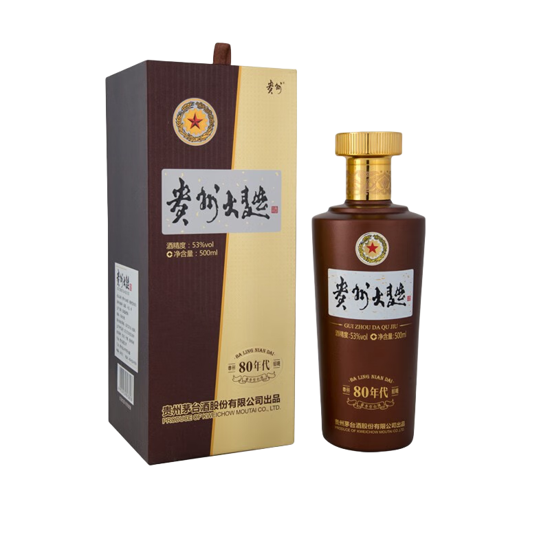 茅台 贵州大曲80年代 53度 500mL *4件 647元（合161.75元/件）