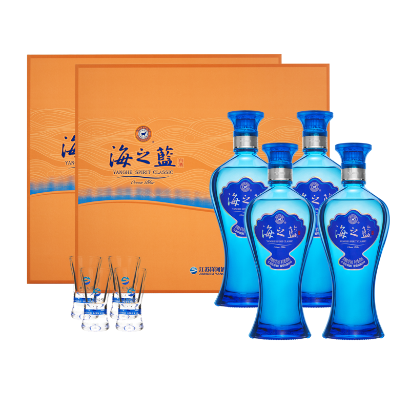 YANGHE 洋河 海之蓝礼盒装 42度 480mL 4瓶 礼盒装*2 448.41元（需用券）