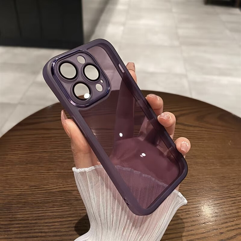 昊穆 暗紫色适用苹果14Promax手机壳iPhone13新款12自带镜头膜 暗紫色 适用iPhone1