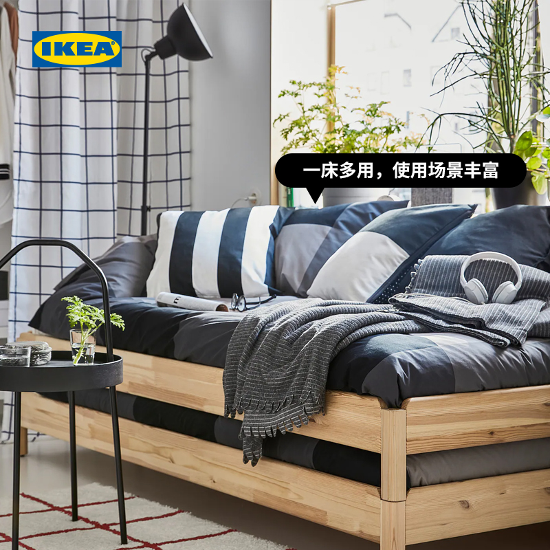 IKEA UTAKER于托克叠床松木现代简约单人床多功能床北欧风 1299元