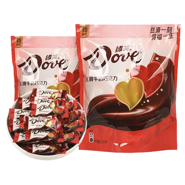 Dove 德芙 丝滑牛奶巧克力 500g 婚庆版 31.9元