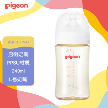 Pigeon 贝亲 自然实感第3代PRO系列 AA192 婴儿PPSU奶瓶 240ml L 6月+ 77.7元（双重优惠）