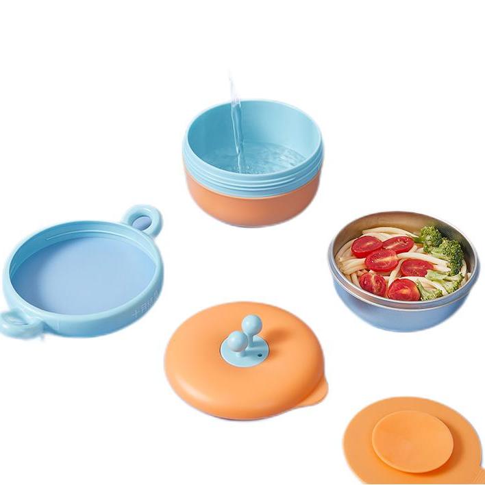 十月结晶 SH1157 儿童餐具三件套 注水保温碗+叉勺+吸盘 雅芬橙 47.55元（需用