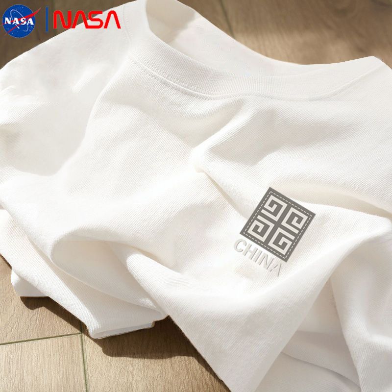 NASAOVER NASA纯棉短袖t恤男潮牌宽松体恤衫夏季青少年国潮风透气休闲半袖 22.9