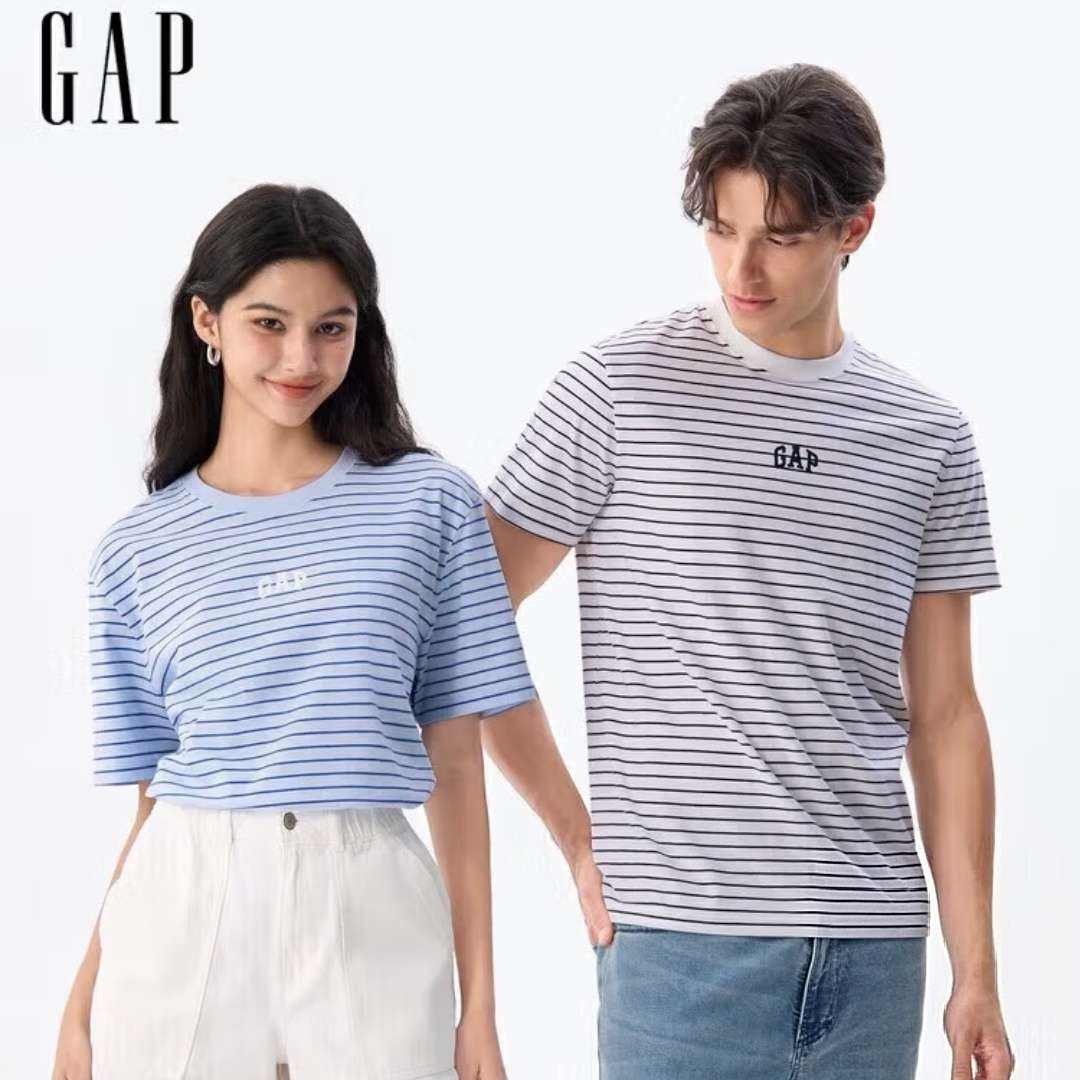 plus会员:GAP男女装 条纹T恤 *2件、需凑单 111.38元(合55.69元/件)+凑24.56元