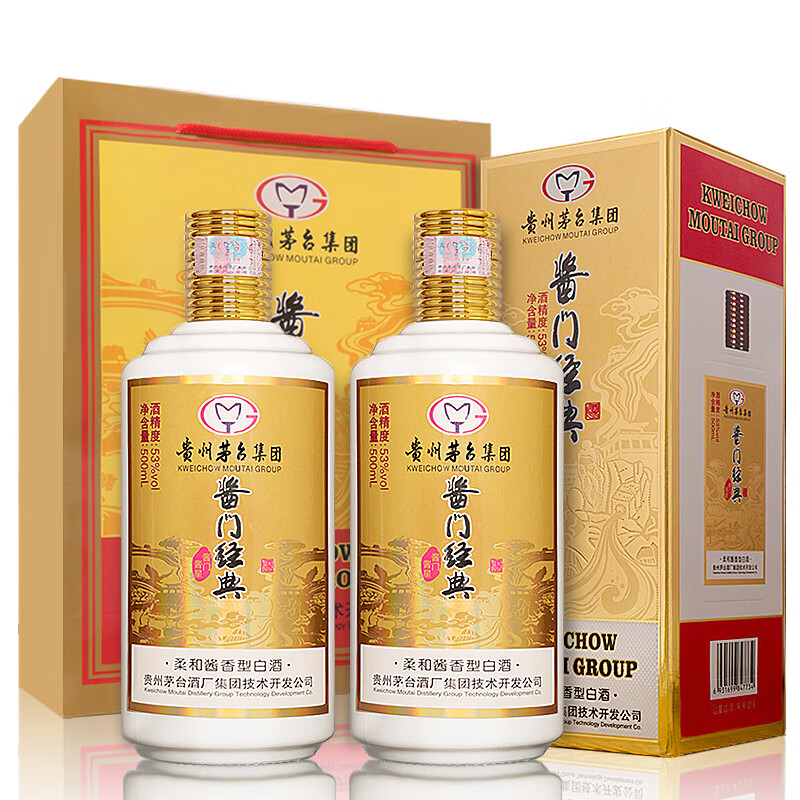 MOUTAI 茅台 集团出品 飞天祥云国风礼盒 柔和酱香型白酒 53度 500mL 6瓶 （原箱