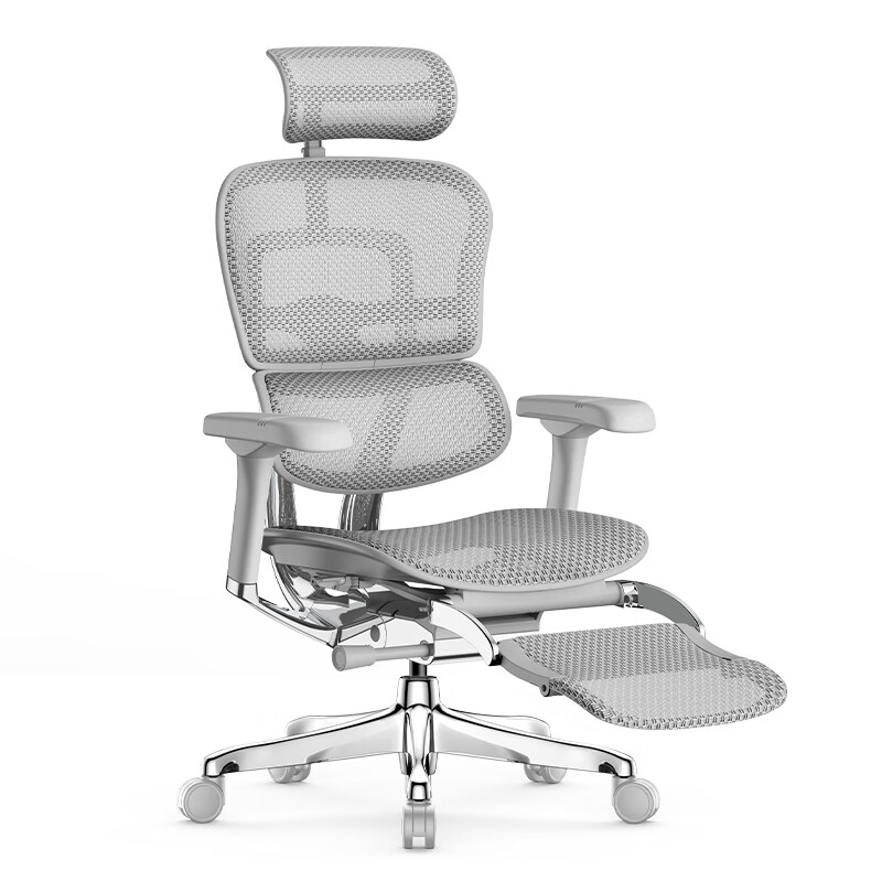 保友办公家具 金豪E 2代 人体工学电脑椅+躺舒宝 银白色 Q4.0版 2558元（需用