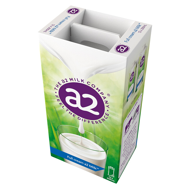 a2 艾尔 全脂纯牛奶澳洲进口营养早餐奶A2型蛋白质200ml*12盒 礼盒装 144.9元