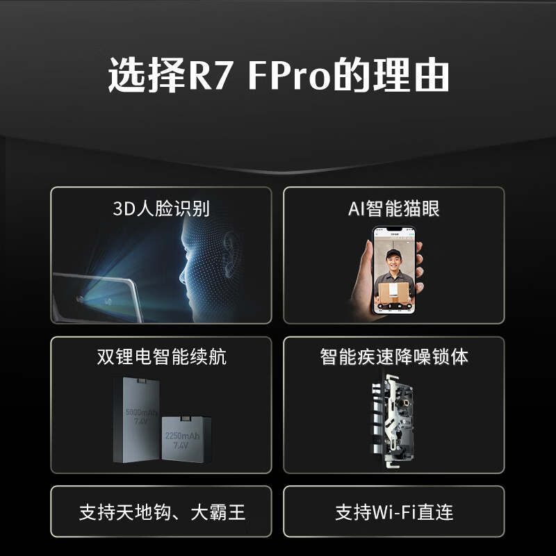 DESMAN 德施曼 3D人脸智能门锁 R7 FPro黑 1807.2元包邮（需用券）