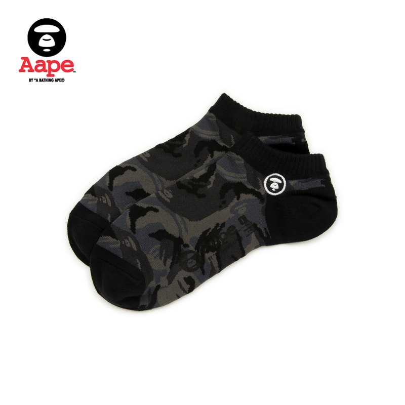 Aape 配饰迷彩提花猿颜刺绣潮流针织短袜4289XXJ 67.1元