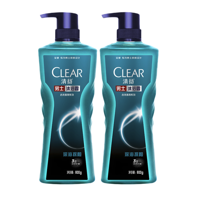 CLEAR 清扬 男士古龙香氛沐浴露留香深海探险海洋香氛600g*2+100g*2 黎明觉醒 41.