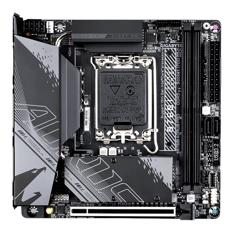 技嘉（GIGABYTE）迷你雕B760I AORUS PRO DDR5主板支持CPU 1390013700KF Intel B760 LGA 1700 14