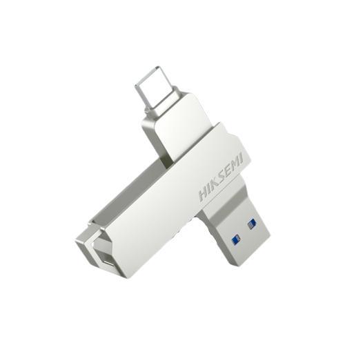 有券的上、学生专享：海康威视 X307C USB 3.1 U盘 银色 128GB USB-A/Type-C双口 38元