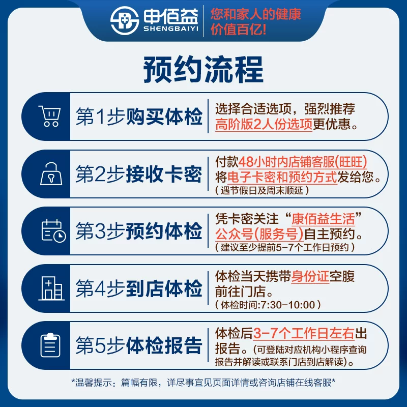 申佰益 美年大健康瑞慈体检家人畅享C体检套餐中青老年男女通用体检卡 165元 - 86线报