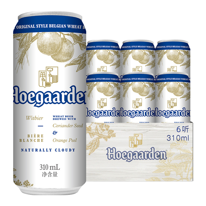 88VIP：Hoegaarden 福佳 白啤310ml*6听装 32.1元