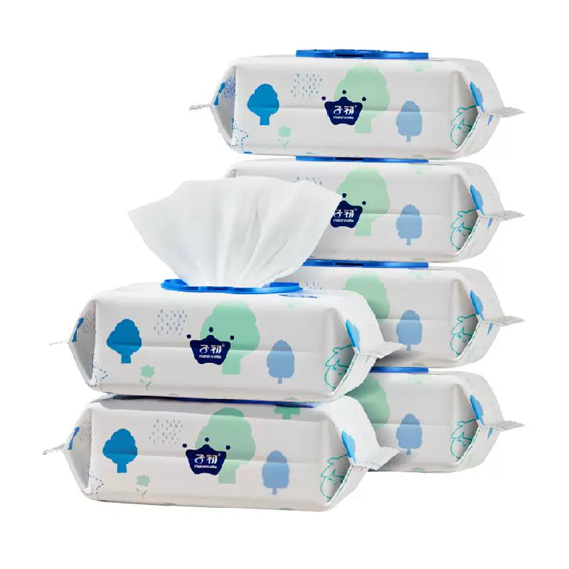 子初 婴儿湿巾新生儿童湿纸巾手口专用家庭清洁湿巾实惠装80抽6包 1件装 ￥
