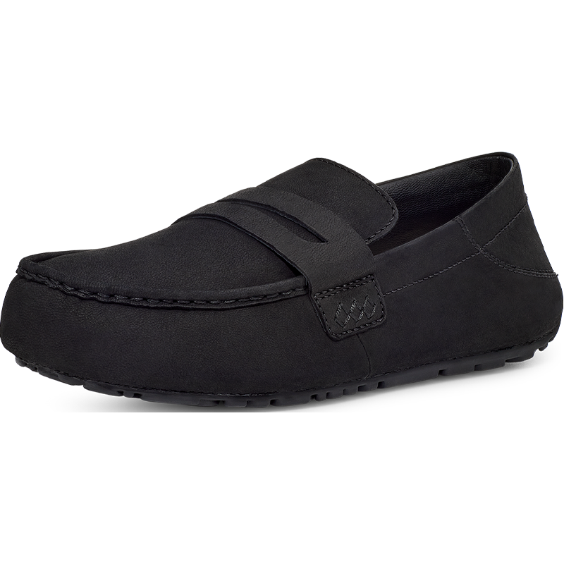 限尺码：UGG 男士纯色平底浅口休闲豆豆鞋乐福鞋 黑色 389元