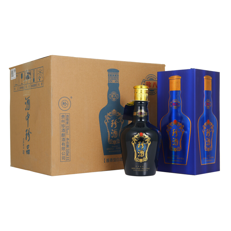 珍酒 珍八 53%vol 酱香型白酒 500ml*6瓶 1023.75元