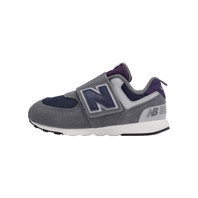 new balance BALANCE0-4岁儿童秋冬舒适轻便魔术贴学步鞋574K 灰色/深蓝色 23.5 内长