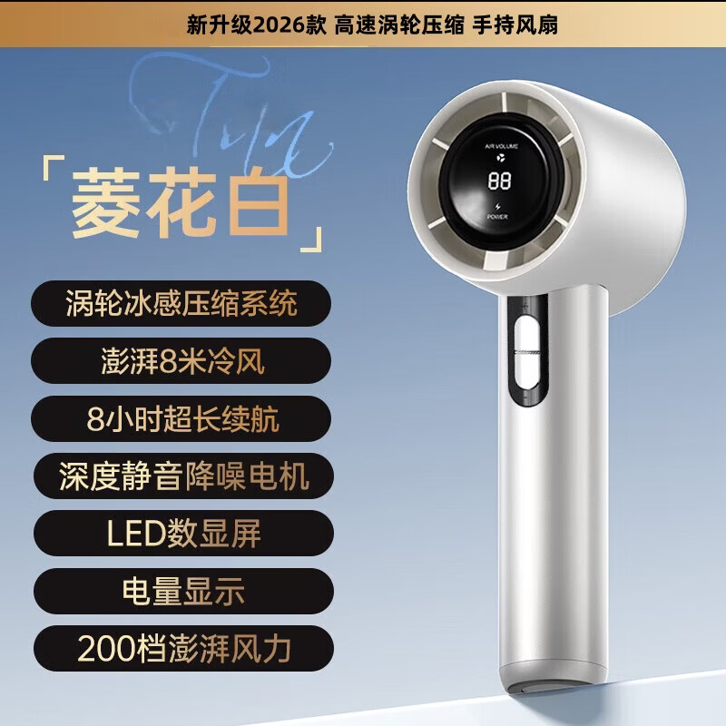 萨勒芬妮 手持小风扇超长续航 静音数显 2000mAh 29元（需用券）