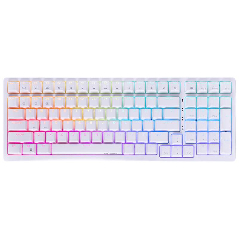 ROYAL KLUDGE RK98 100键 有线键盘 白色 K黄轴 RGB 159元