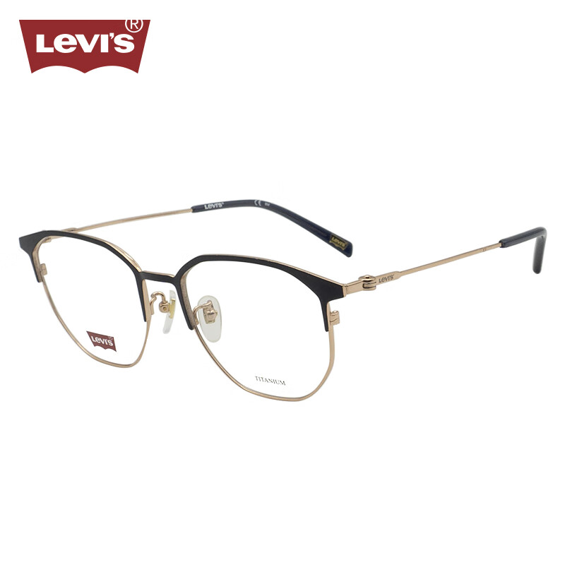 Levi's 李维斯 男款近视眼镜框架LV7119/CN FLL+依视路钻晶膜岩1.60镜片 FLL蓝黑/玫