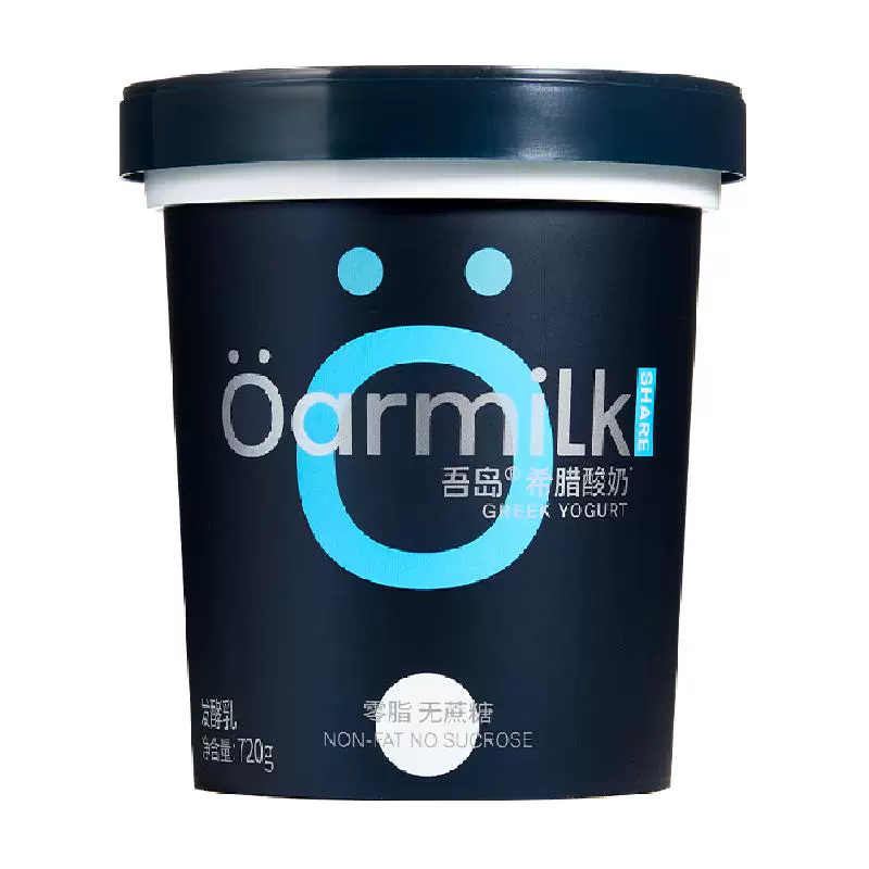 Oarmilk 吾岛0脂无蔗糖希腊酸奶720g身材管理酸奶 ￥39.28