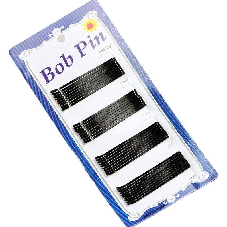 黑色加粗发卡 侧边夹盘发造型钢夹 一袋36根 0.75元