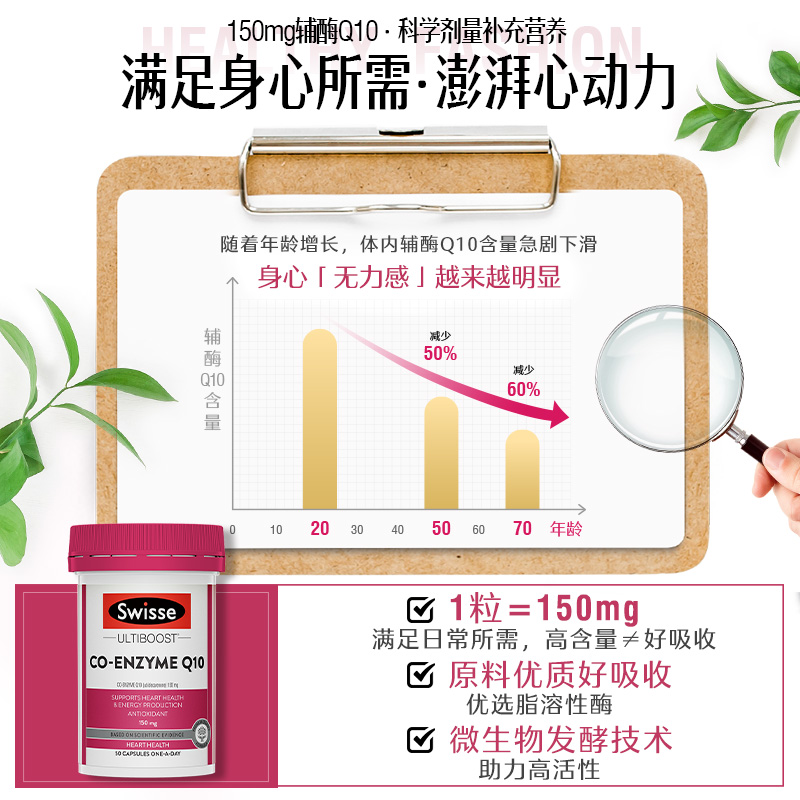 Swisse 斯维诗 Ultiboost 辅酶素Q10软胶囊 50粒 97.85元（需用券）