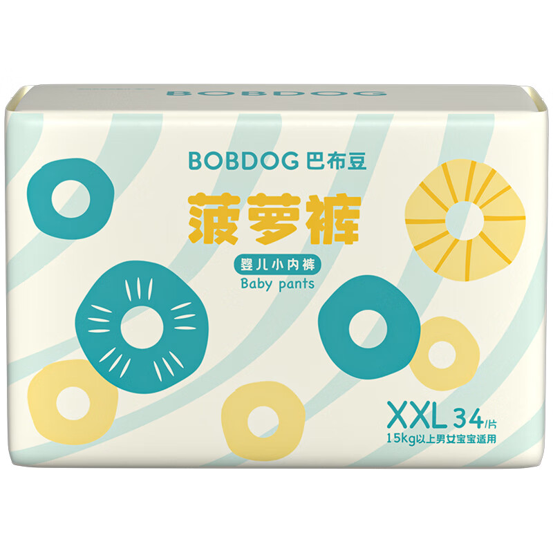 BoBDoG 巴布豆 新菠萝拉拉裤XXL码34片(15kg以上)婴儿尿不湿 28元（需买4件，需