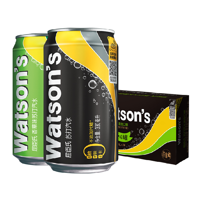 屈臣氏 苏打水原味香草330ml*24罐 69.03元（需用券）