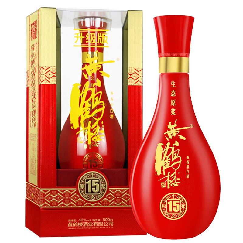 黄鹤楼 生态原浆 15 42%vol 兼香型白酒 500ml 单瓶装 168元